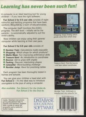 Fun School 2 - for 6 to 8's (198x)(Database Educational Software) box cover back